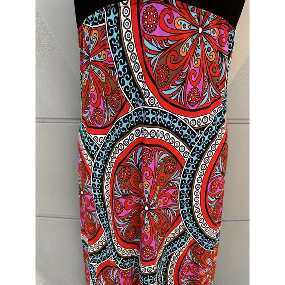 Halter Maxi Backless Dress Small Paisley Floral Hobo Hippie Tired Y2K Babydoll - Picture 5 of 11